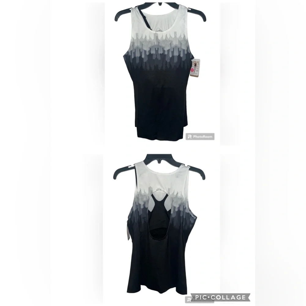 NWT Shape Harness Tank w/ Sports Bra - Black/White/Gray - Sz Medium
